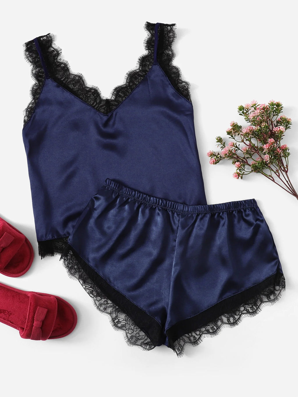 Women’s Satin Lace Sleepwear Set