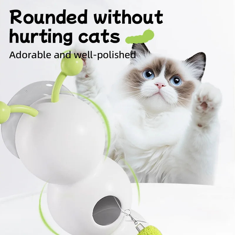 Popular Pet Cat Electric Caterpillar Cat Teasing Stick Toy Feather Tail Intelligent Sensor Self-Pleasure to Relieve Boredom