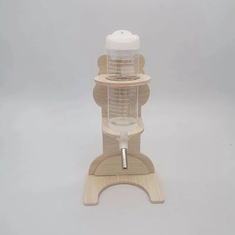 2pcs Set Hamster Ball Water Bottle Rack Golden Bear Vertical Water Bottle Solid Wood Bracket Flower Branch Mouse Water Dispenser