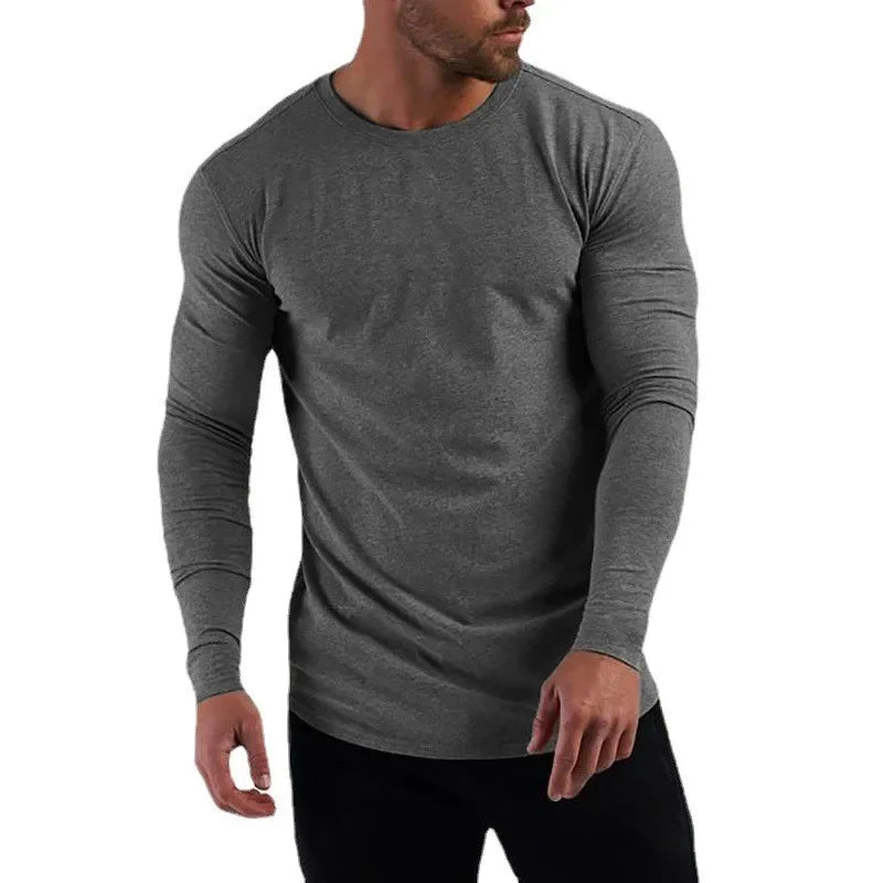 Men’s Slim-Fit Long Sleeve Cotton T-Shirt