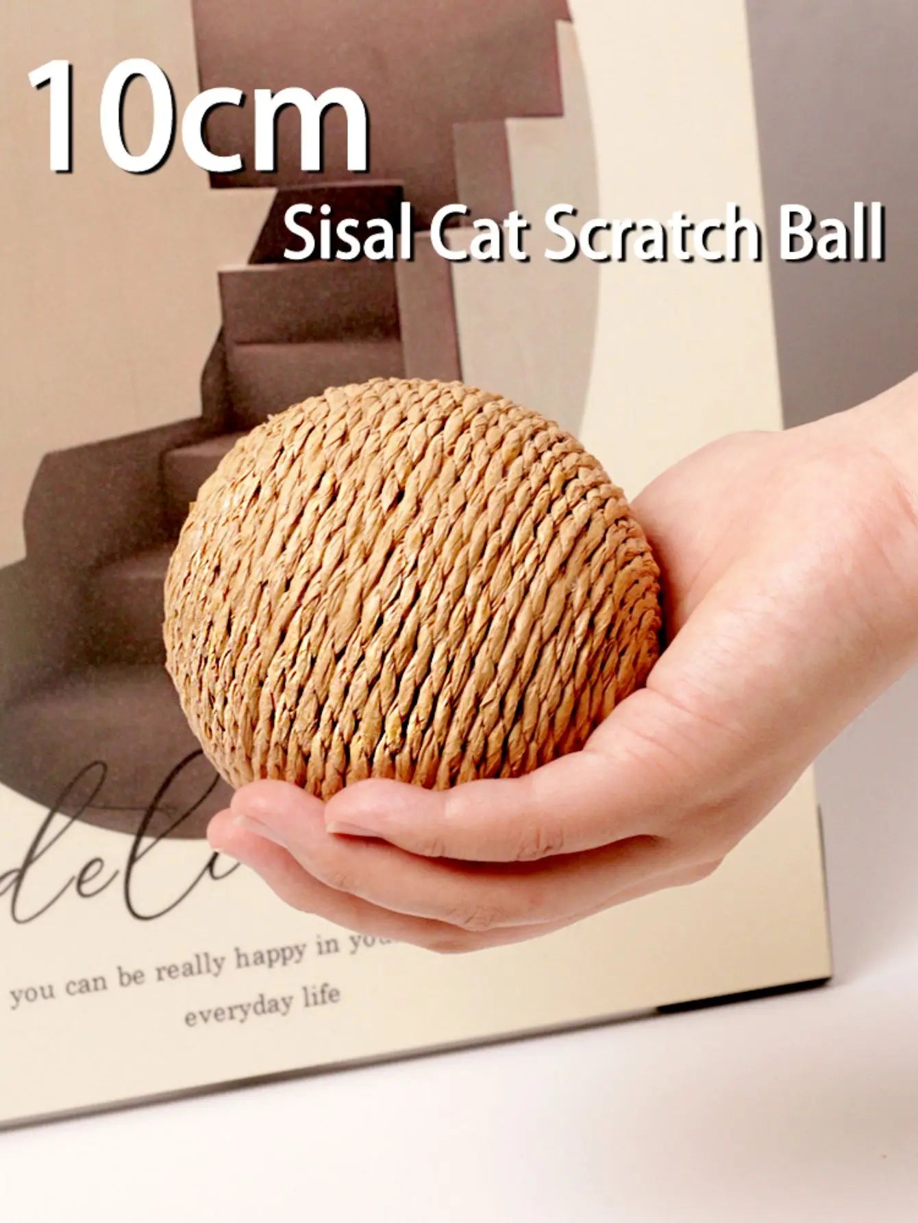 10CM Interactive Sisal Scratching Ball Teeth Cleaning Anti Bite Sounding