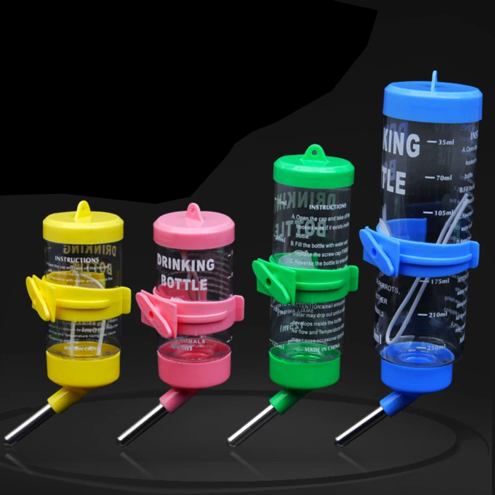 Pets Hamster 80ml/125ml/250ml Pets Hamster Water Drinking Bottle Plastic metal  Rabbit Pet Dispenser Cage Hangable Water Bottle