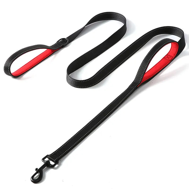 1.2/1.5/1.8m Two Handle Heavy Duty Double Handle Nylon Dog Leash For Training Control Guard Rope Walking Cats Dogs Harness Lead