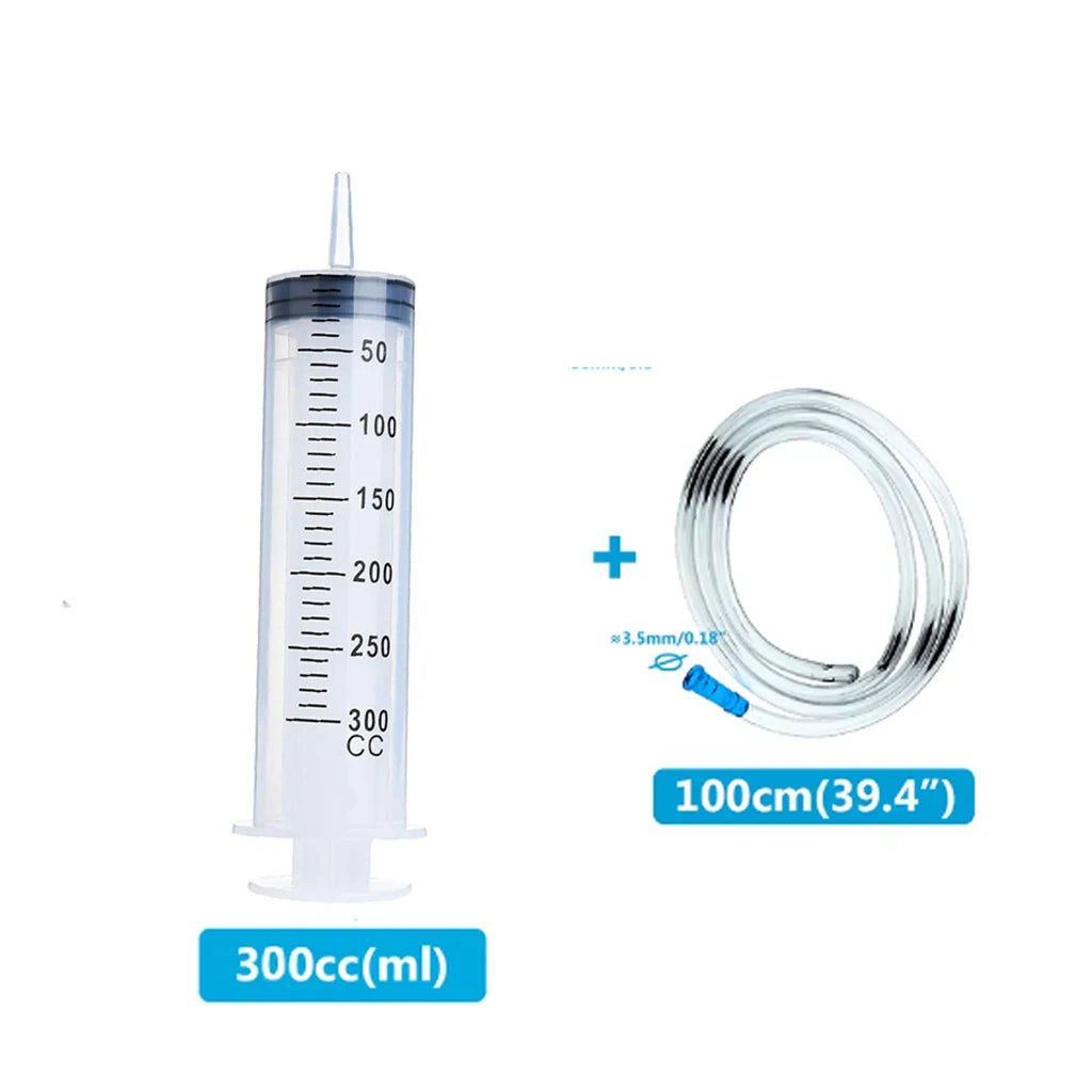 Multifunction 100ml-550ml Syringe Large Capacity With 100cm Hose Pump Measuring Washable Injector For Pet Feeding Oil Glue Fluid