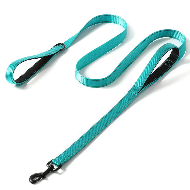 1.2/1.5/1.8m Two Handle Heavy Duty Double Handle Nylon Dog Leash For Training Control Guard Rope Walking Cats Dogs Harness Lead