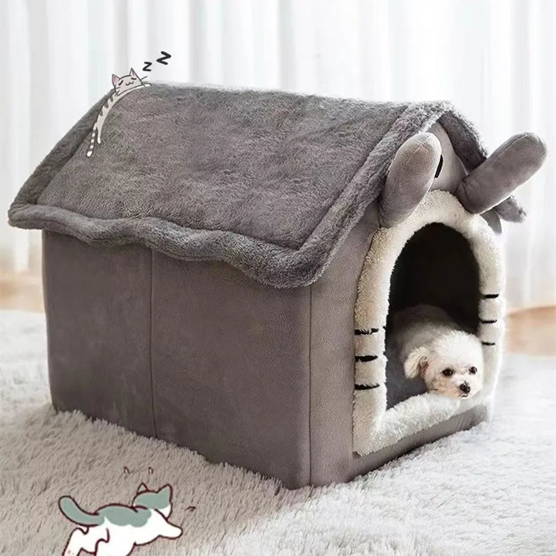 Foldable Pet House Removable Washable Cat House Puppy Cave Sofa Pet Bed House for Extra Small Dogs and Small and Medium Cats