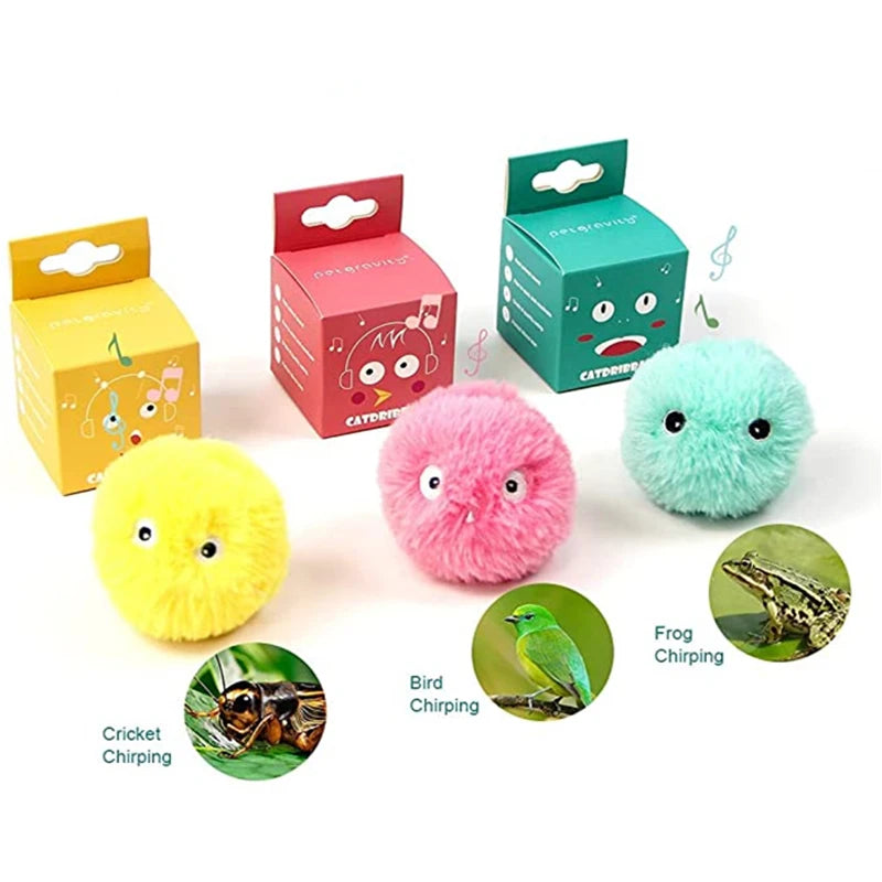 Interactive Ball Smart Cat Toys, Electric, Catnip, Training, Touch, Squeak