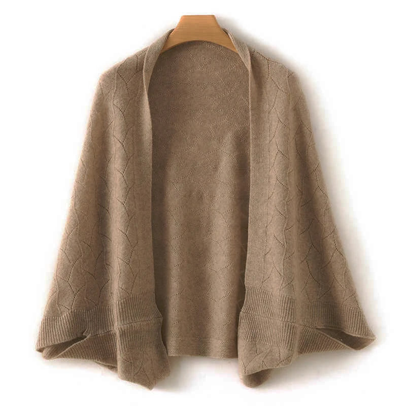 100% Merino Wool Poncho Cardigan
