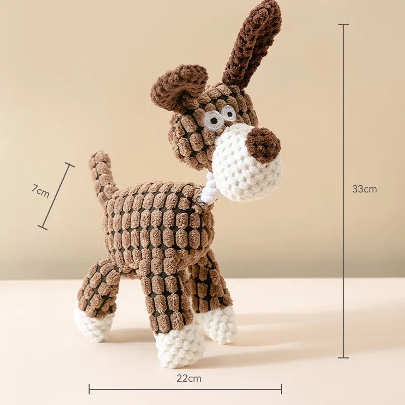 Hot Arrival Plush Dog Toy Animals Shape Bite Resistant Squeaky Toys Corduroy Dog Toys for Small Large Dogs Puppy Pets Training