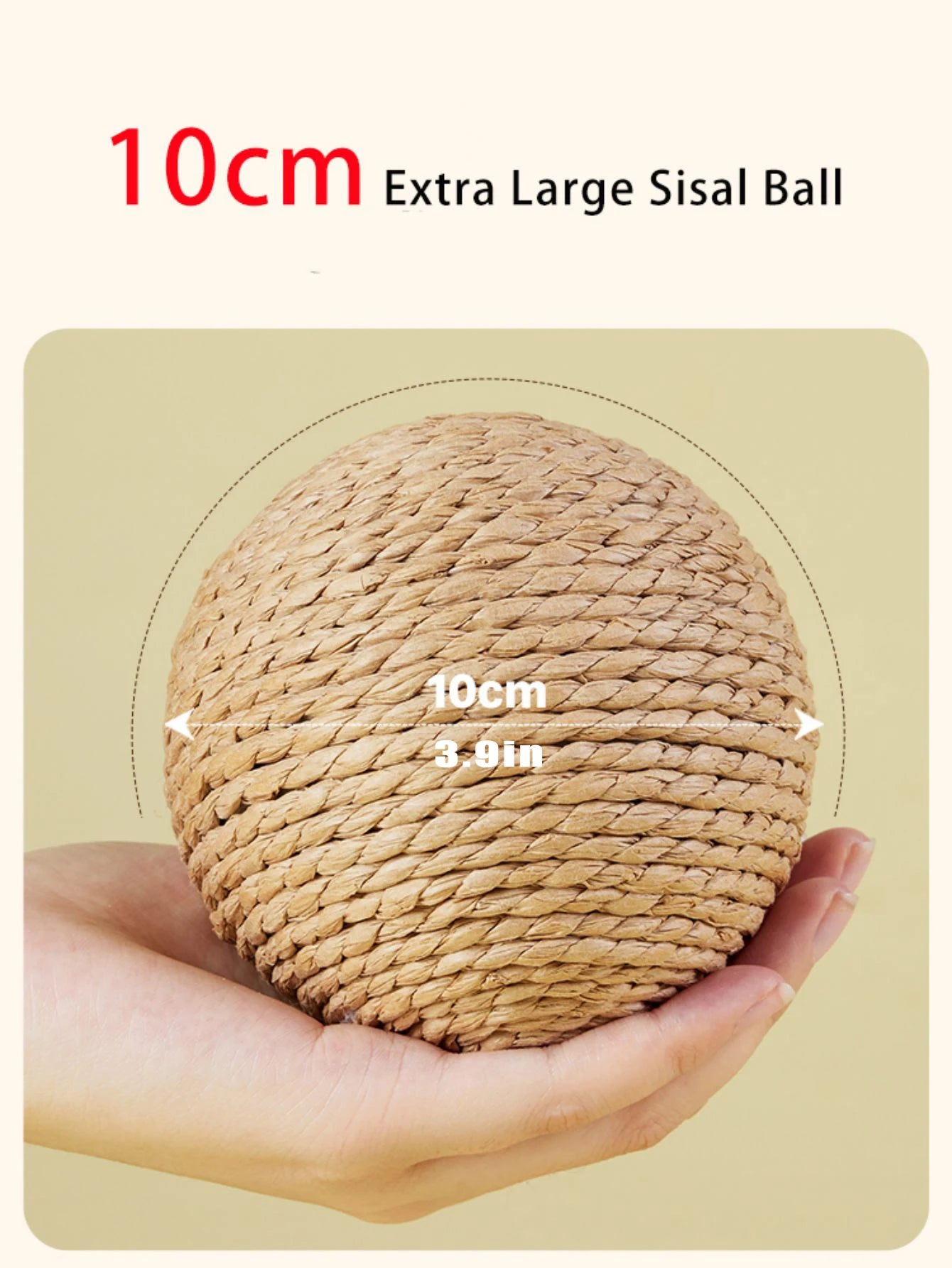 10CM Interactive Sisal Scratching Ball Teeth Cleaning Anti Bite Sounding