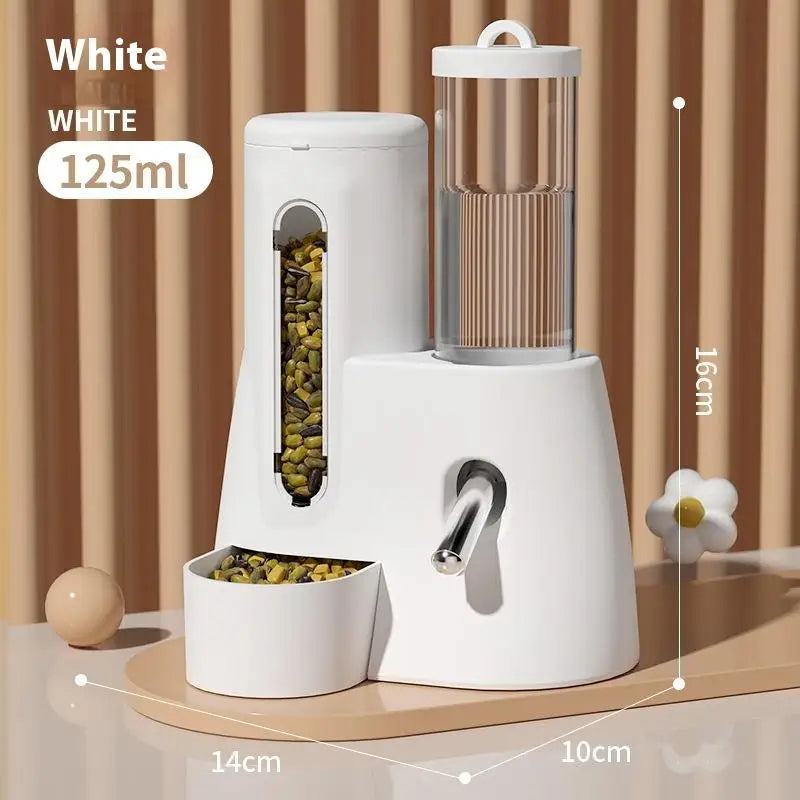 2In1 Hamster Feeder And Waterer Large Capacity Leakproof Automatic Feeder Food Water Dispenser Leak Proof Food Feeding Supplies