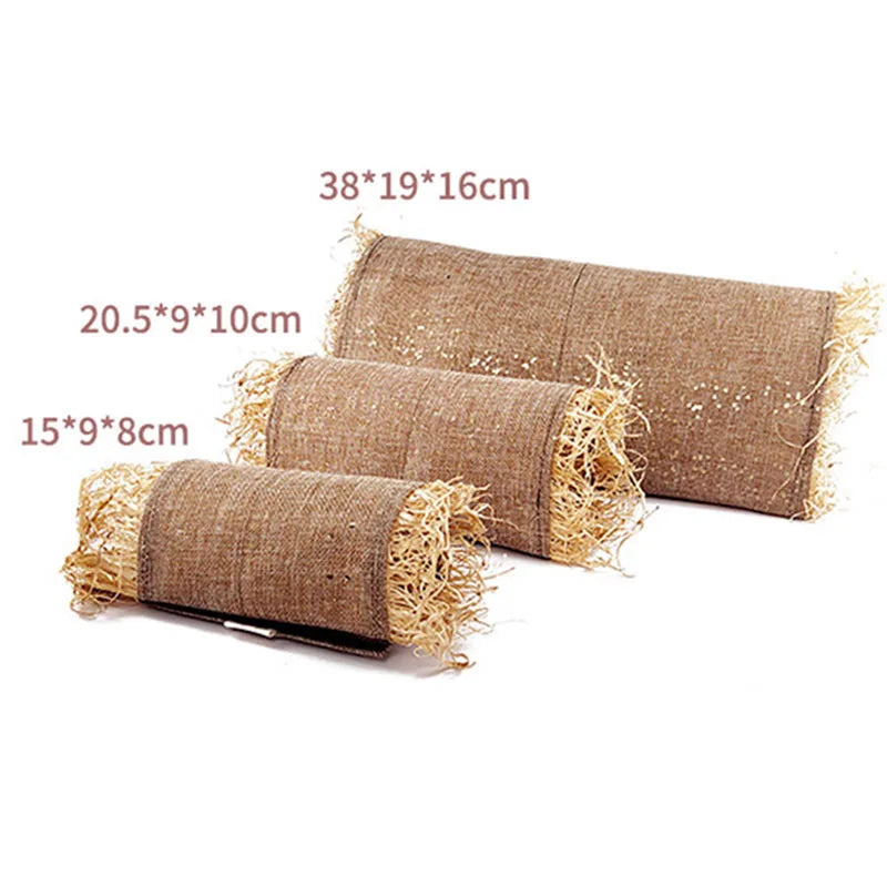 Rabbit Hideaway Toy Grass Straw Bunny Toy Tunnel Hamster Accessories for Guineapig Chinchilla Ferret Rats Rodent Animal Pet Cage
