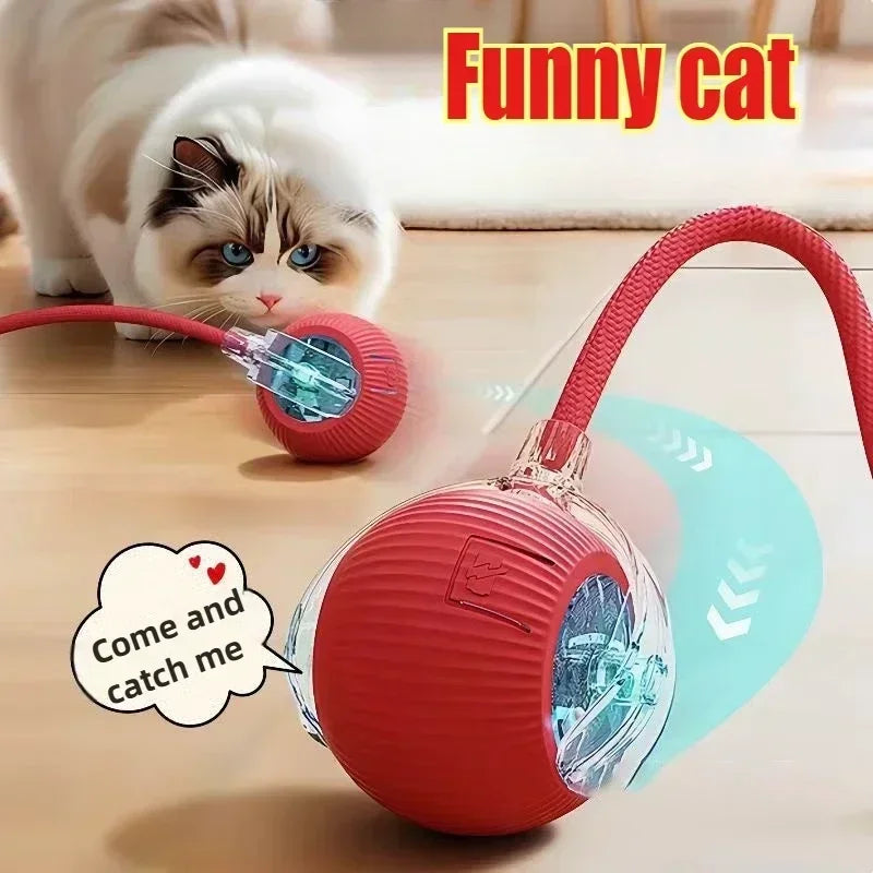 Cat Toys Rechargeable Pet Interactive Automatic Rolling Ball Toy Cats Pet Products New Electric Dog Ball Toy Simulated Tail for