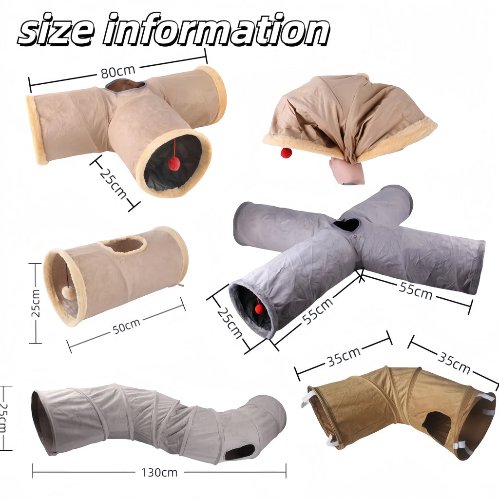 Collapsible Suede Tunnel Interactive Bedding