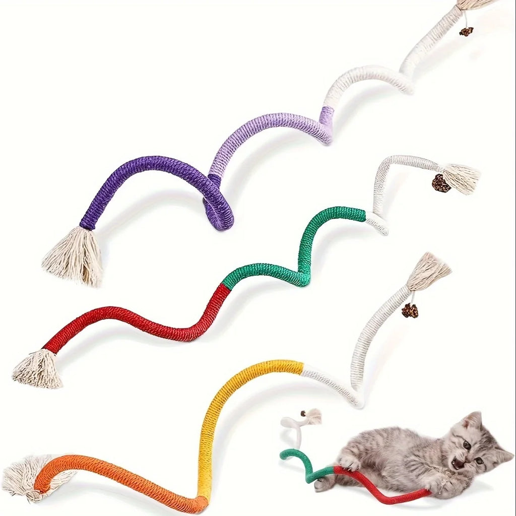 Cotton Chew Teeth Cleaning, Catnip Rope Nibbling Exercise Interactive Teething