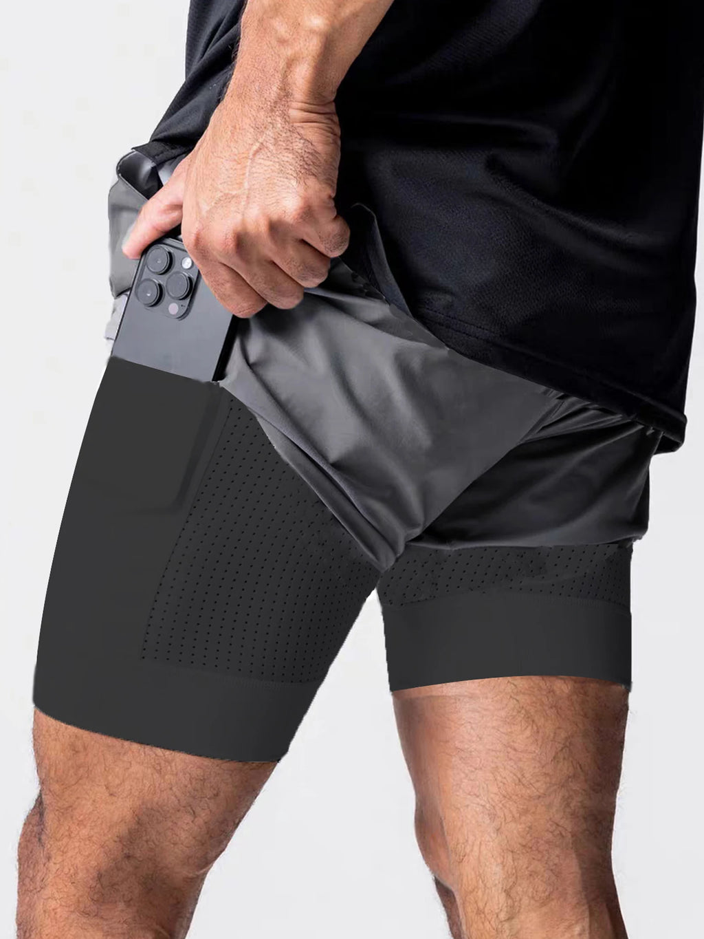 Men’s Double-Layer Sports Shorts