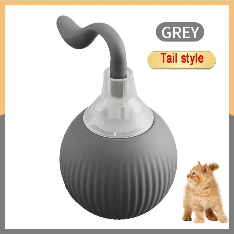 Cat Toys Rechargeable Pet Interactive Automatic Rolling Ball Toy Cats Pet Products New Electric Dog Ball Toy Simulated Tail for