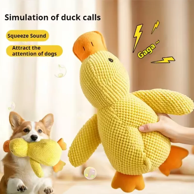 Dog Toy Stomping Duck Bite Resistant Grinding Teeth Cleaning Large Dog Interactive Entertainment Puppy Boredom Pet Plush Toy