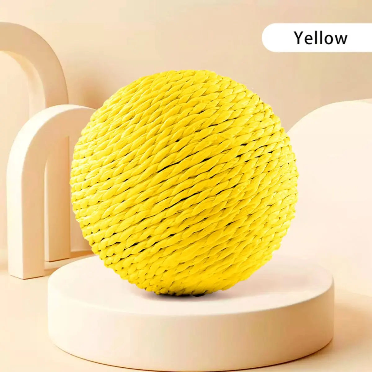10CM Interactive Sisal Scratching Ball Teeth Cleaning Anti Bite Sounding