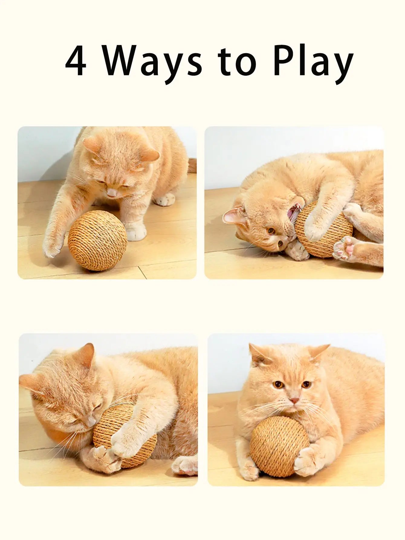10CM Interactive Sisal Scratching Ball Teeth Cleaning Anti Bite Sounding