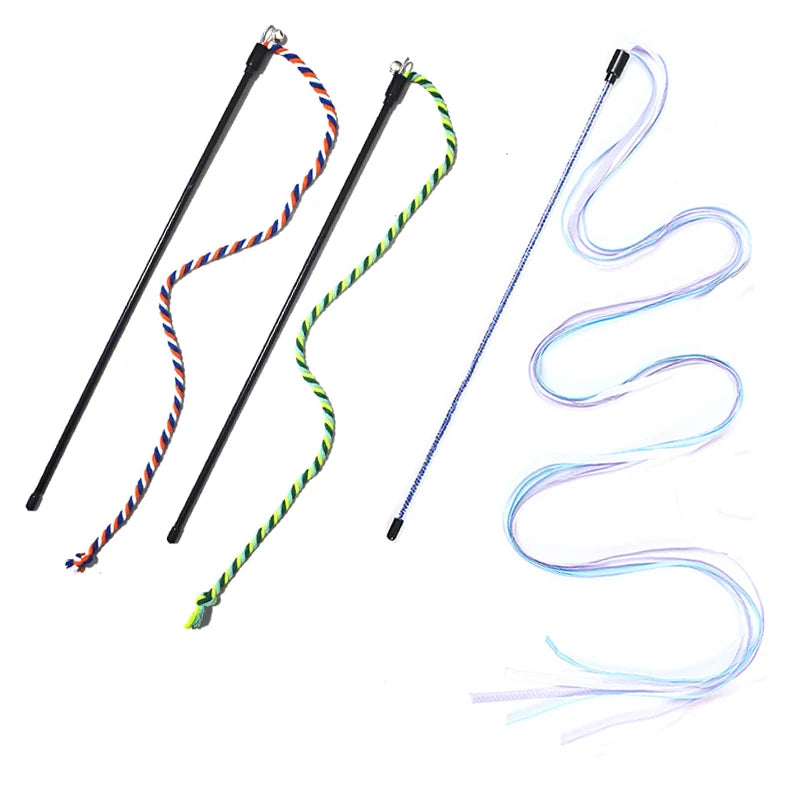 Cat Toy Interactive Teasing Rod with Rope for Cats to Chew and Chase Kitten Teaser Toy Pet Cats Wand Toys Stick Toy