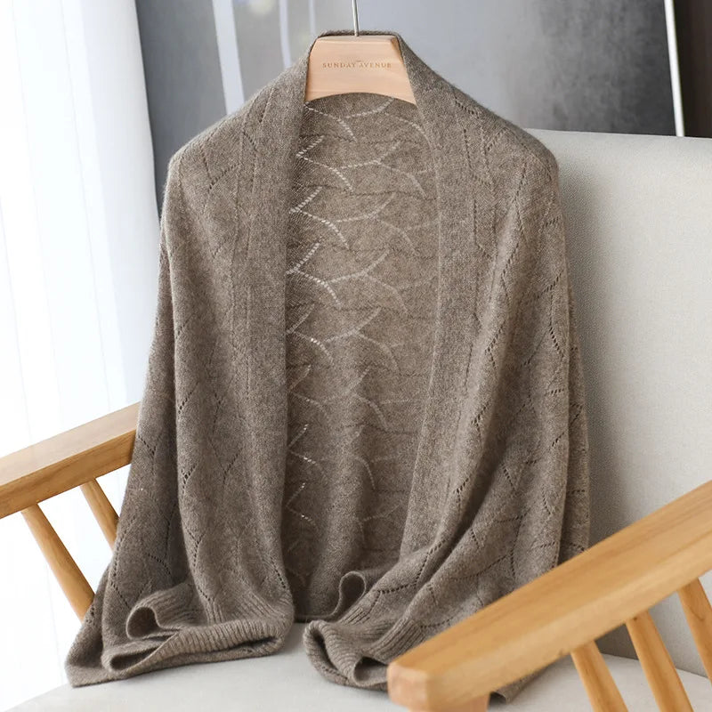 100% Merino Wool Poncho Cardigan