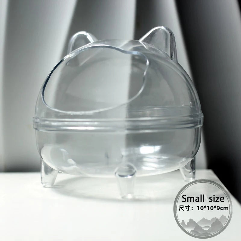 Hamster Transparent Bathroom Small Pet Sand Bath Cage Large Capacity Prevent Splash Bathing Transparent Shower Room Accessories