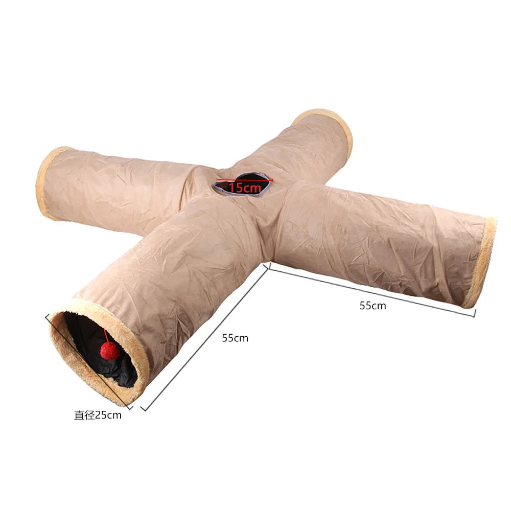 Collapsible Suede Tunnel Interactive Bedding