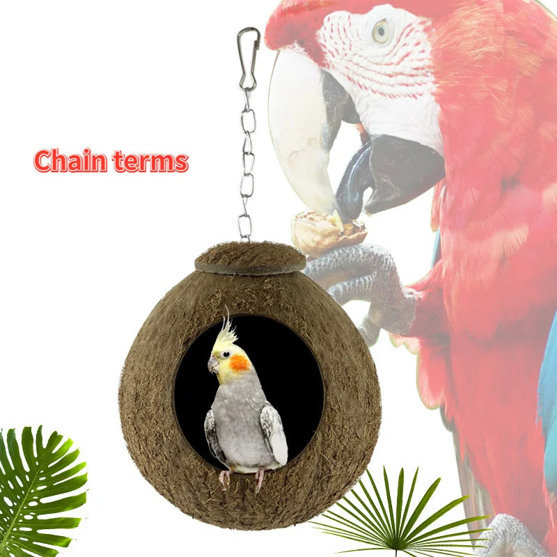 Coconut Bird Nest Parrot Nest Bird Cage Hanging Nest Accessories Parrot Warm Breeding Box