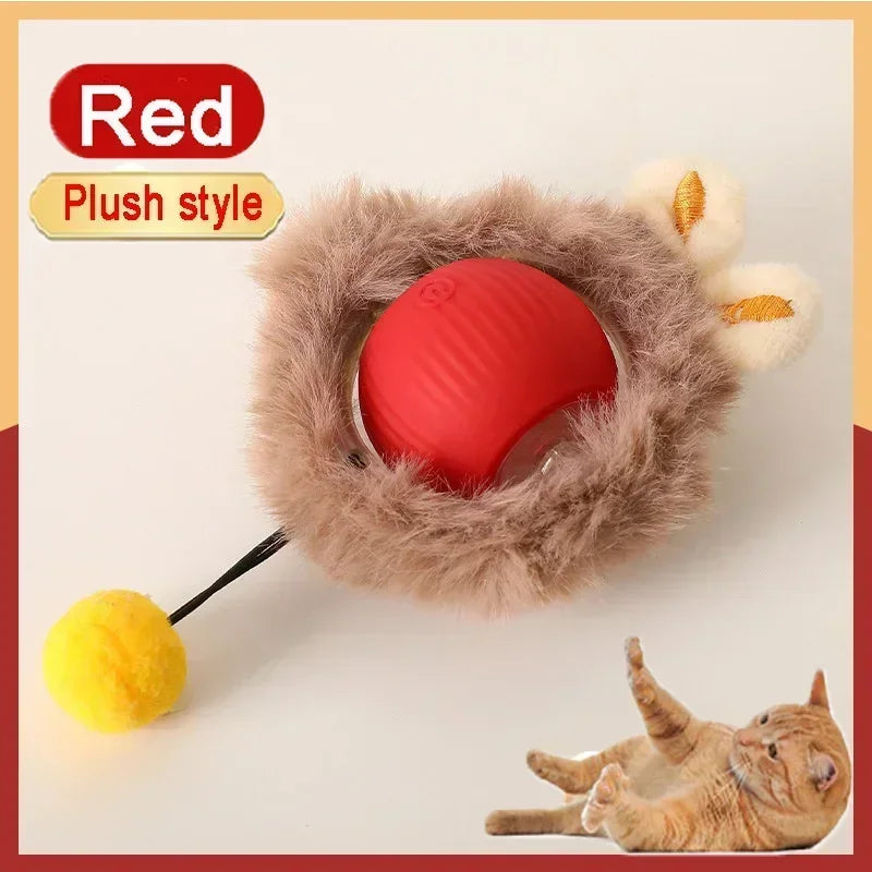 Cat Toys Rechargeable Pet Interactive Automatic Rolling Ball Toy Cats Pet Products New Electric Dog Ball Toy Simulated Tail for