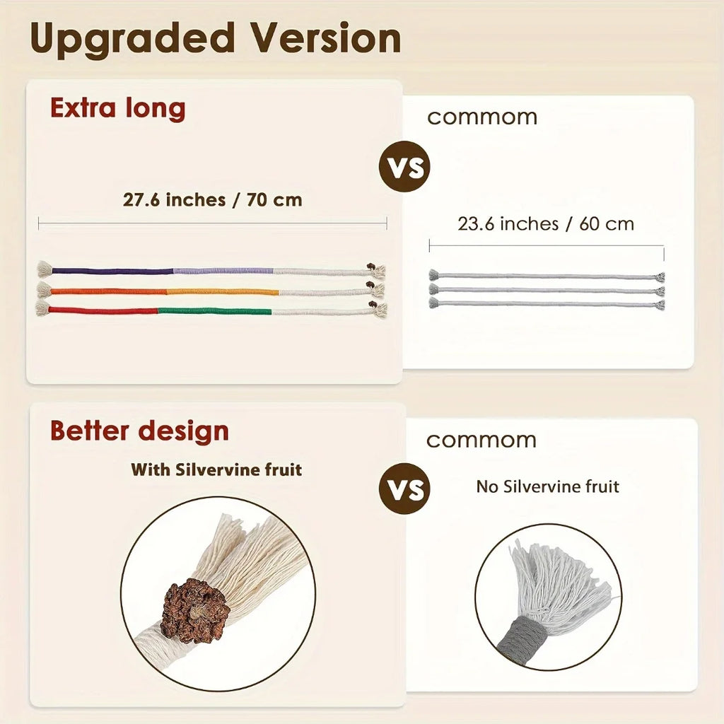 Cotton Chew Teeth Cleaning, Catnip Rope Nibbling Exercise Interactive Teething