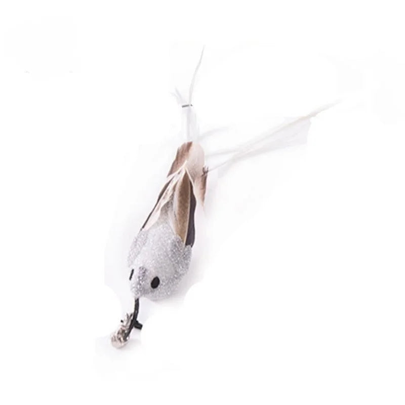 Handfree Bird/Feather Wand Bell Suction Cup Interactive Hunting Exercise