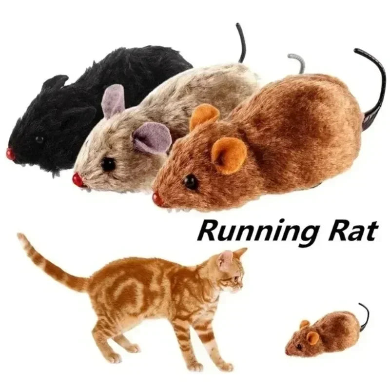 New 1Pc Funny Lifelike Plush Mouse Running Rat Toy for Cats Dogs Tail Mouse Pets Kids Random Color
