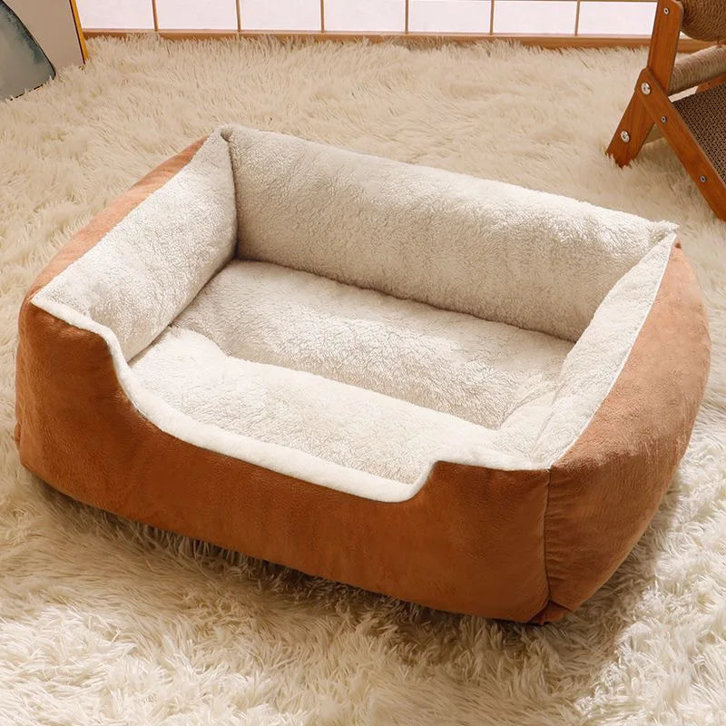 Winter Warm Cat Kennel Dog Kennel Pad Square Kennel Small and Medium-sized Dog Teddy Corgi Sofa Bed All-weather Pet Kennel
