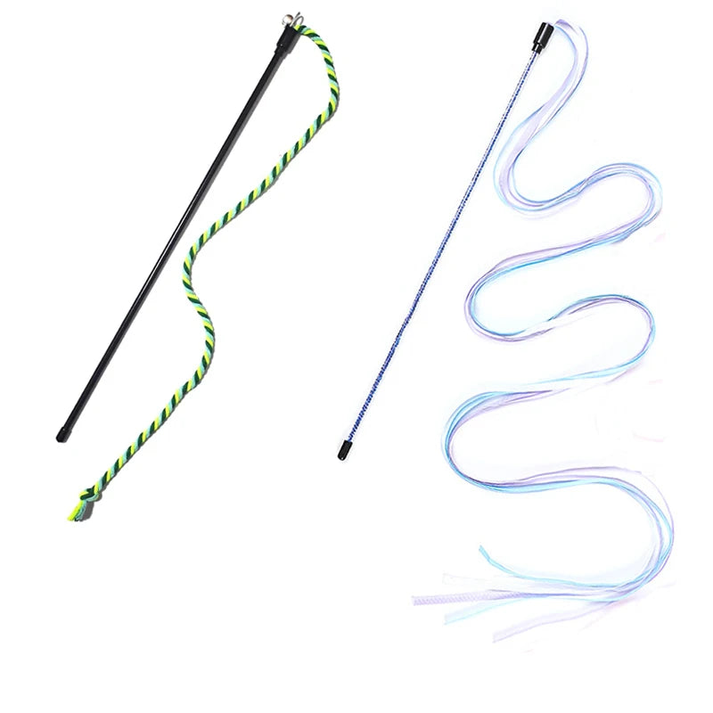 Cat Toy Interactive Teasing Rod with Rope for Cats to Chew and Chase Kitten Teaser Toy Pet Cats Wand Toys Stick Toy