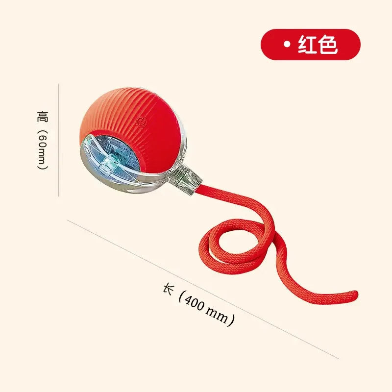 Rechargeable Smart Pet Interactive Toy,Cat Interactive Ball Toy, Automatic Rolling Ball with Tail, , Intelligent Mouse for Cat