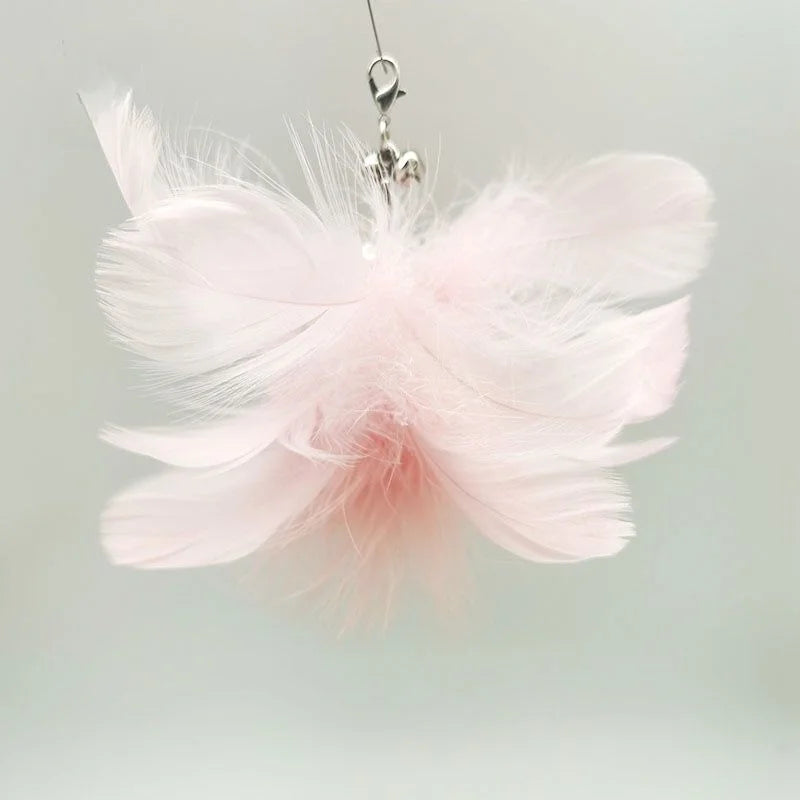 Handfree Bird/Feather Wand Bell Suction Cup Interactive Hunting Exercise