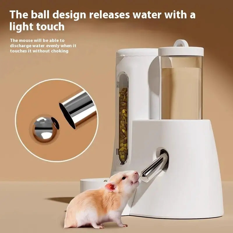 2In1 Hamster Feeder And Waterer Large Capacity Leakproof Automatic Feeder Food Water Dispenser Leak Proof Food Feeding Supplies