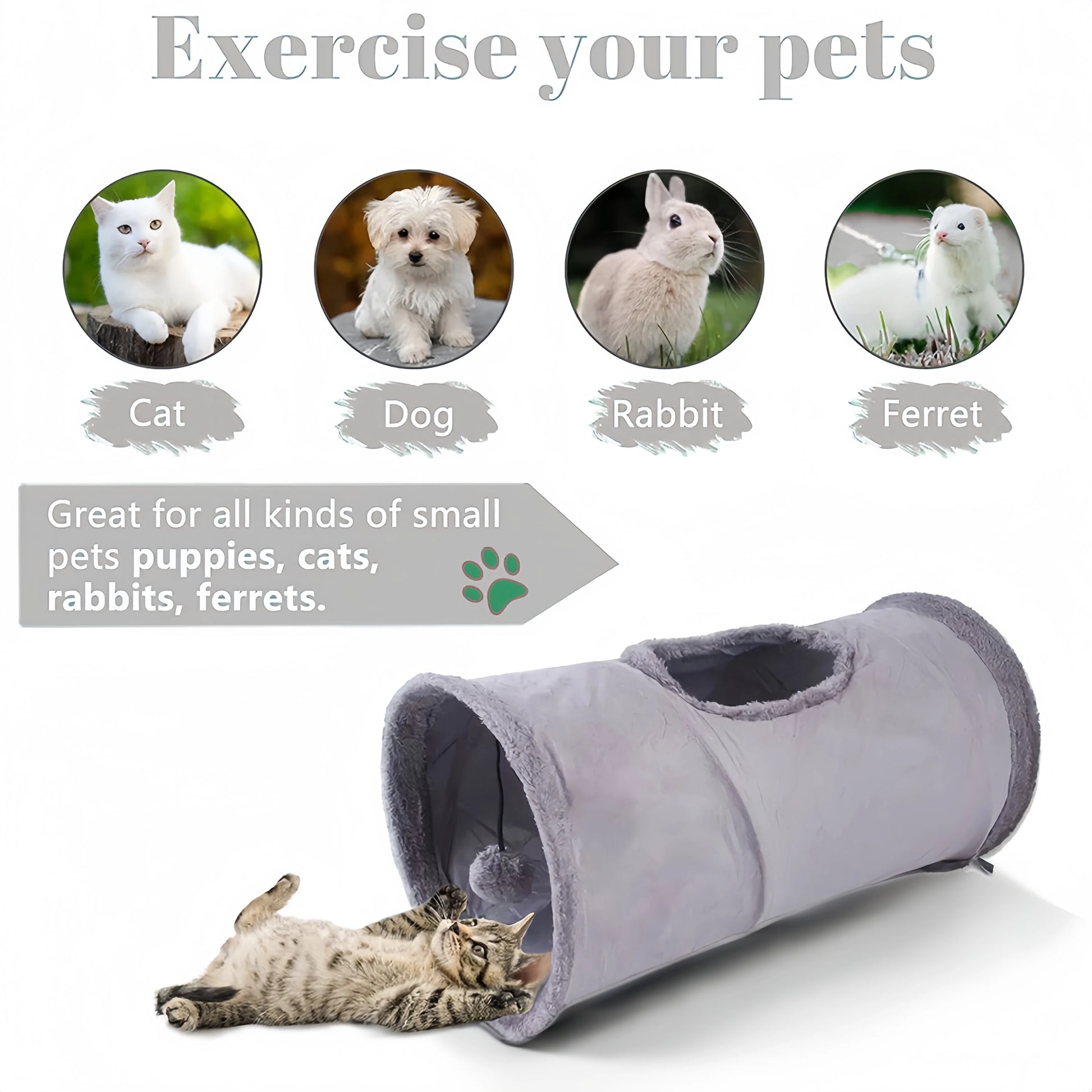 Collapsible Suede Tunnel Interactive Bedding
