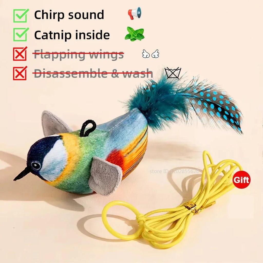 Simulated Bird Cat Toy Interactive Rechargeable Catnip Touch Activated Plush