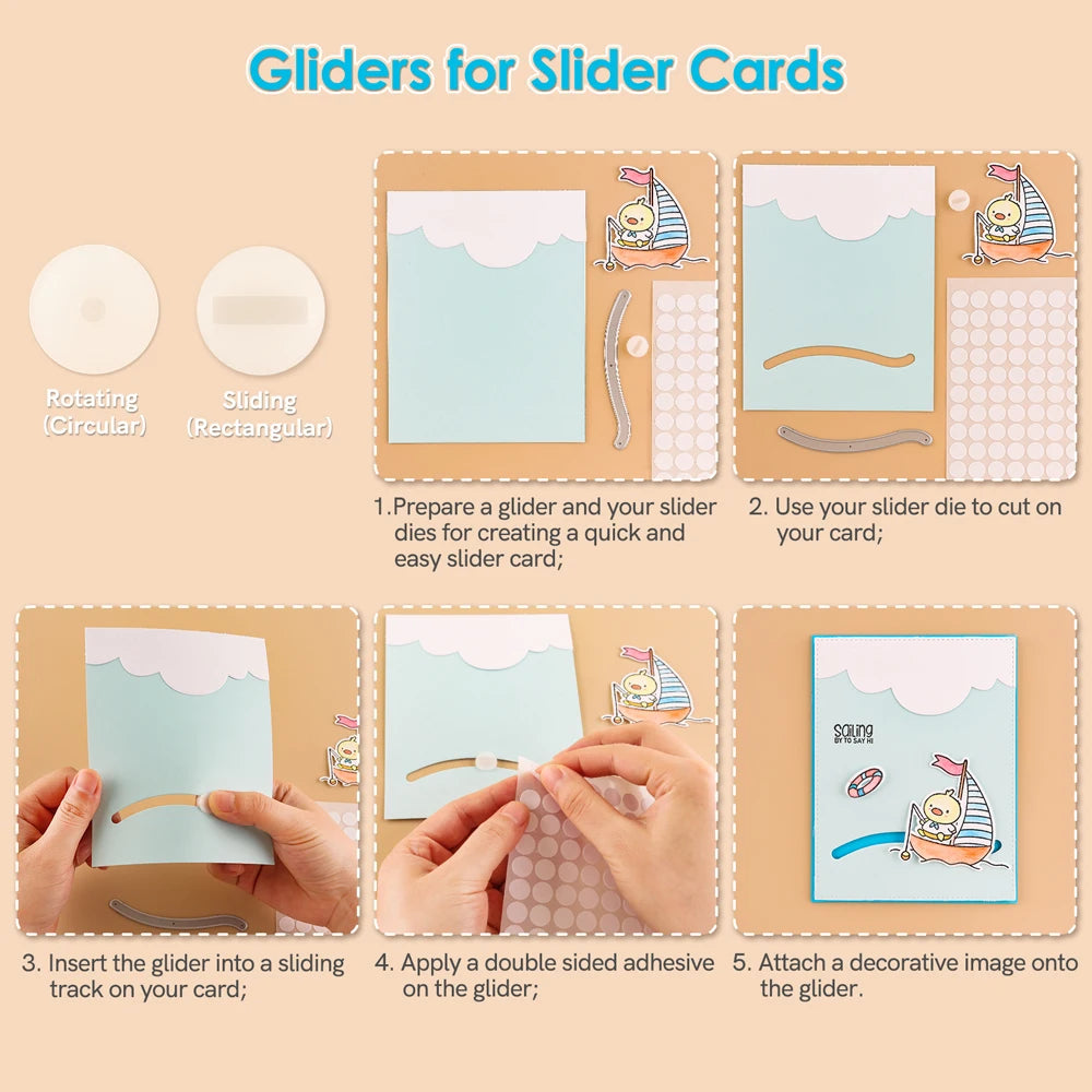 Creative Gliders with Double-Sided Adhesive Circle