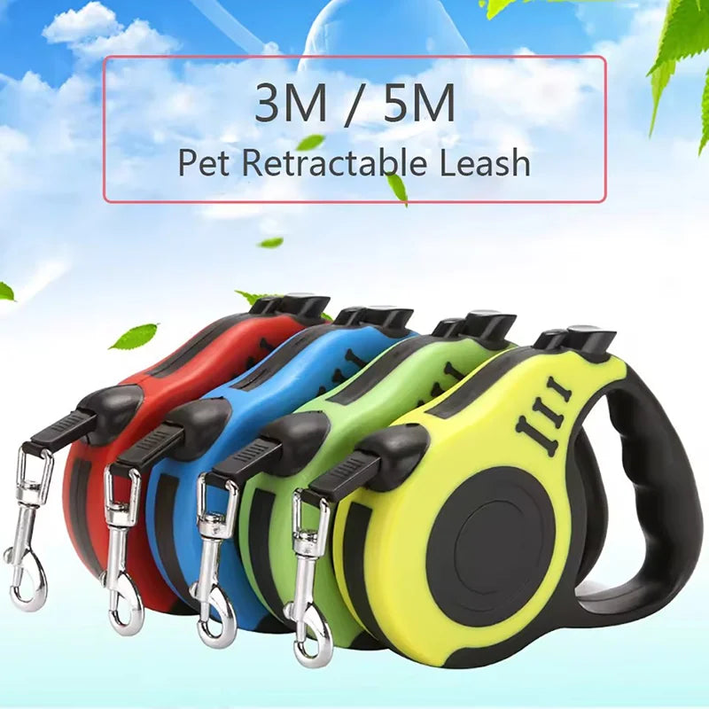 Retractable Dog Leash Outdoor Pet Leash Nylon Braided Rope for Small Medium Dogs Pet Supplies Hiking Walking Traction Rope